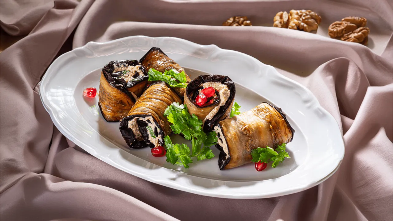 Eggplant Rolls with Walnuts