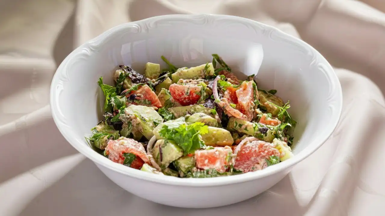 Cucumber & Tomato Salad with Walnuts